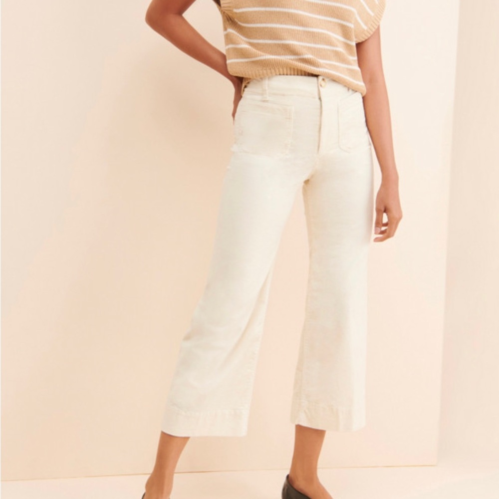 Maeve Collete Corduroy Pants Anthropologie Cream Wide Leg Pants Size 26